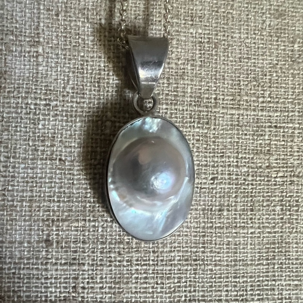 Authentic Silver Bubble Pearl Pendant Necklace